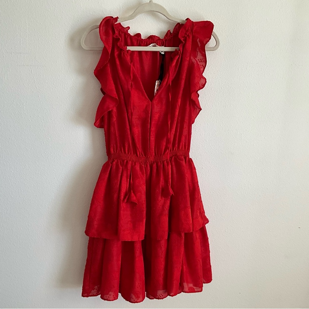 Chelsea & Violet Red Ruffled Tier Red Lolita Dress Medium
